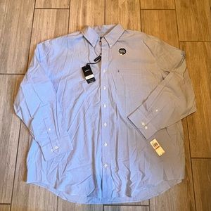 IZOD Blue Button Up Dress Shirt New